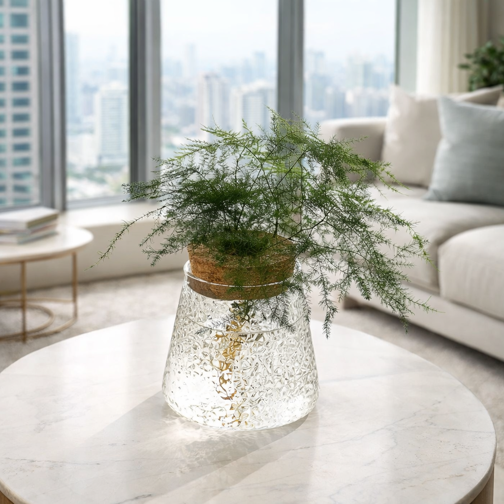 Cylindrical Eco Glass Planter - Hammer