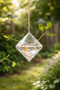 Suspended Hydro Glass Planter - Diamond