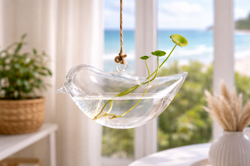 Suspended Hydro Glass Planter - Sparrow