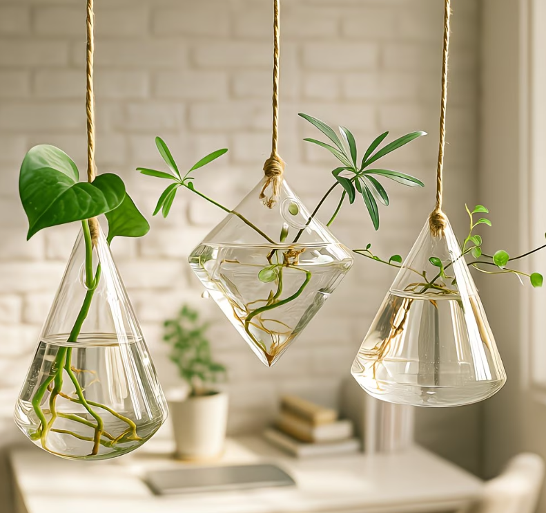 Suspended Hydro Glass Planter - Water Drop