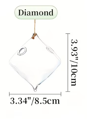 Suspended Hydro Glass Planter - Diamond